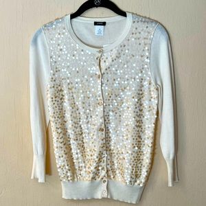 NWT J. CREW SIGNATURE SEQUINED CARDIGAN, Sz XS